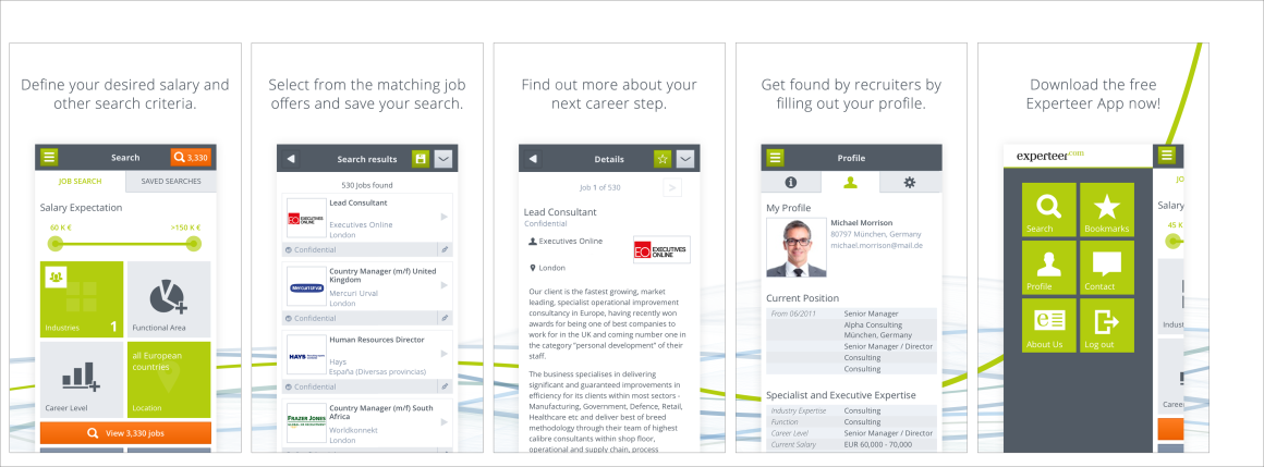mobile app experteer europe